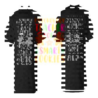 Psychology Teacher Of Smart Cookies Christmas Gingerbread T-Shirt | Mazezy