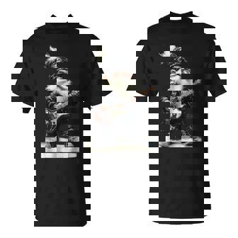 Punk Rock Gnome Playing Electric Guitar T-Shirt | Mazezy