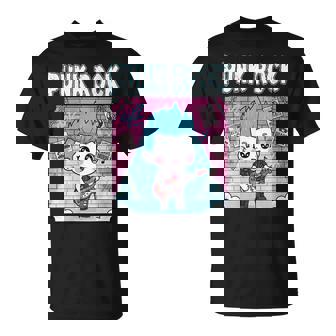 Punk Rock Music Fan Cute Cartoon Kawaii Rocker Punky Vibes T-Shirt | Mazezy