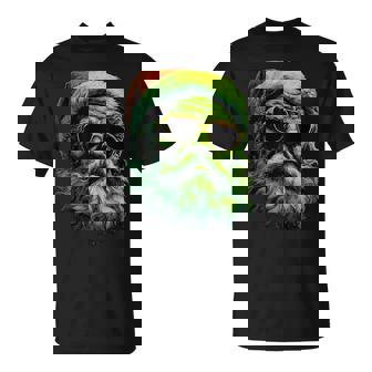 Punk Santa Claus With Sunglasses Christmas Rocker Grunge T-Shirt | Mazezy