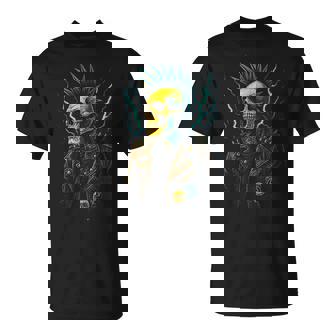 Punk Skull Vintage Gothic Mohawk Rock Tank Top T-Shirt | Mazezy