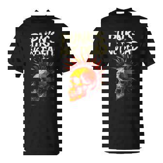 Punk's NOT Dead Punk Skull Art Mohawk Tank Top T-Shirt | Mazezy