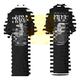 Purrvana Cat Paws Parody 90s Retro Alternative Meow T-Shirt | Mazezy