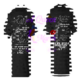 A Queen Was Born In March Birthday Afro Woman High Heels T-Shirt | Seseable CA