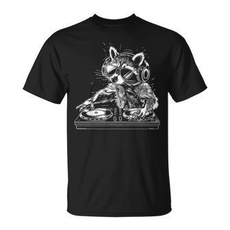 Raccoon Dj Edm Música Techno House Divertido Mapaches Camiseta unisex - Regaloses