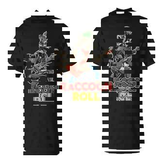 Raccoon Roll Retro Punk Rock Music Guitar Lovers T-Shirt | Mazezy