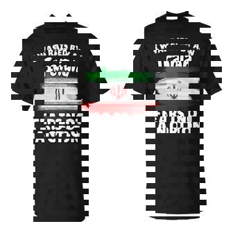 I Was Raised By a Iranian Iran Flag For Son Daughter T-Shirt | Mazezy