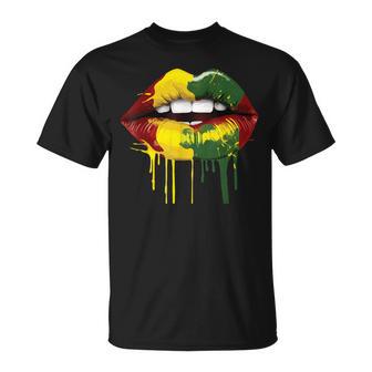 Rasta Reggae Lips Music Rasta Rastafari Roots Jamaican T-Shirt - Seseable