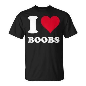 Red Heart I Love Boobs T-Shirt - Thegiftio UK
