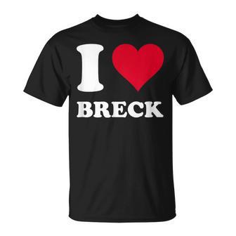 Red Heart I Love Breck T-Shirt - Seseable