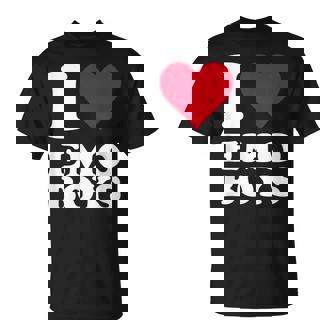 Red Heart I Love Emo Boys Tシャツ - Kawaiitshirt