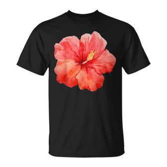 Red Hibiscus Flower Summer T-Shirt - Thegiftio UK