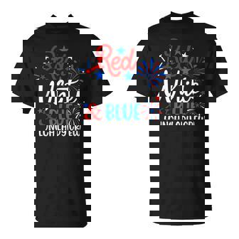 Red White And Blue Lunch Lady Crew 4Th Of July T-Shirt | Seseable FR