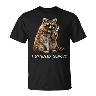 I Require Snacks Raccoon Animal Meme Women T-Shirt | Seseable UK