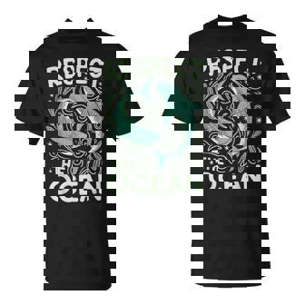 Respect The Ocean Marine Biology Shark Whale Conservation T-Shirt | Mazezy