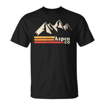Retro Aspen Co Colorado Mountains Ski T-Shirt - Thegiftio UK