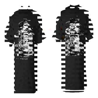 Retro Bigfoot Christmas Lights Sasquatch Tattoo Style Xmas T-Shirt | Mazezy