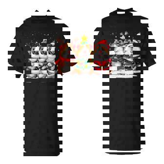 Retro Christmas Guinea Pig Santa Reindeer Animal Lover T-Shirt | Mazezy