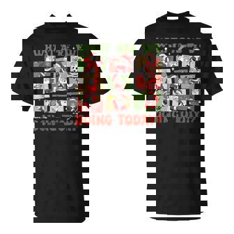 Retro What Are We Doing Today Santa PE Teacher Team Xmas Tank Top T-Shirt | Mazezy