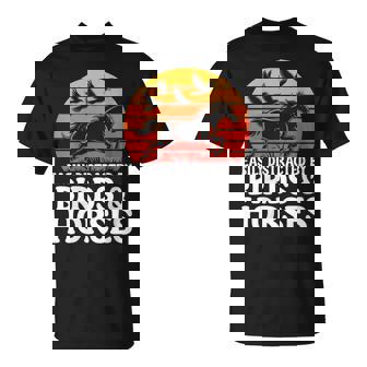 Retro Easily Distracted By Birds And Horses Equestrian Rider T-Shirt | Mazezy