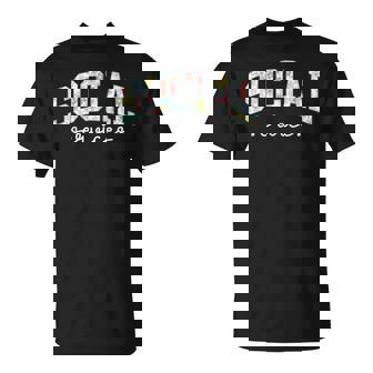 Retro Floral Social Services Social Worker Social Work Month T-Shirt - Monsterry