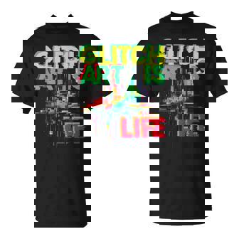 Retro Gaming Glitch Art Is Life Fashion Pop Art T-Shirt | Mazezy