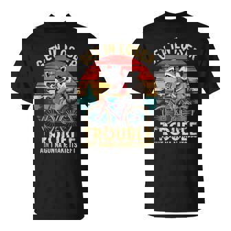 Retro Get In Loser Trouble Ain't Gonna Make Itself Racoon Tank Top T-Shirt | Mazezy