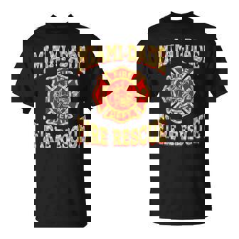 Retro Miami Dade Fire Rescue Department Flag Firemen T-Shirt | Mazezy