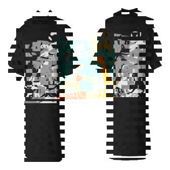 Retro Mid-Century Modern Dogs Cats 50S 60S Style T-Shirt | Seseable UK