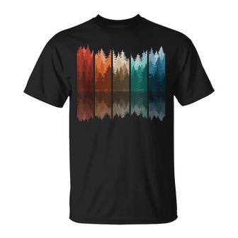 Retro Pine Tree Forest Nature Outdoor Vintage Graphic Men T-Shirt - Monsterry