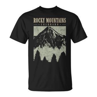 Retro Rocky Mountains National Park Colorado Vintage Hiking T-Shirt | Mazezy
