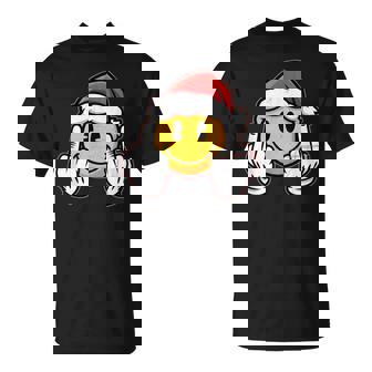 Retro Smile Face Middle Finger Sarcastic Ironic Christmas T-Shirt | Mazezy