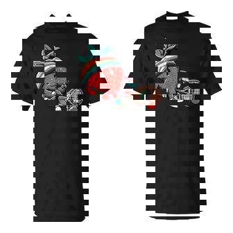 Retro Strawberry Tennis Athlete Cute Summer Vibes T-Shirt | Mazezy