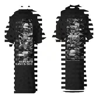 Retro Style Santa Claus Smoking Cigarette Christmas Spirit T-Shirt | Mazezy