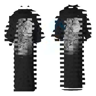 Retro Three Pallas Cats Howling At The Moon Cat Meme T-Shirt - Thegiftio