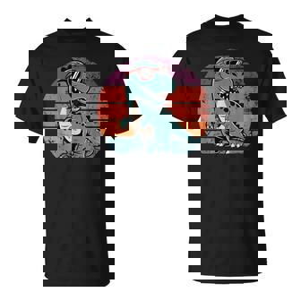 Retro Trex Dinosaur Dino Wearing Sunglasses Graphic T-Shirt - Monsterry