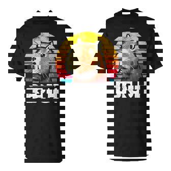 Retro Vintage Capybara Bruh Meme For Boys Girls Women T-Shirt - Monsterry