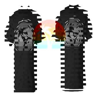Retro Vintage Palm Trees Retro 80s 90s Beach Tropical Summer T-Shirt | Mazezy