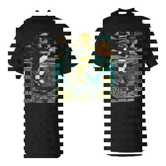 Retro Western Cowboy Orca UFO Graphic Killer Whale Lover T-Shirt | Mazezy