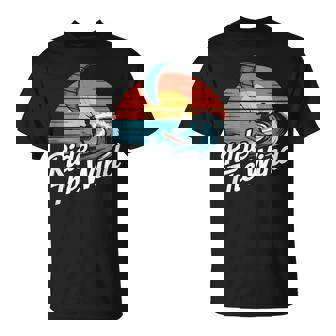 Ride The Wind Surfing Adventure Sunset T-Shirt | Mazezy