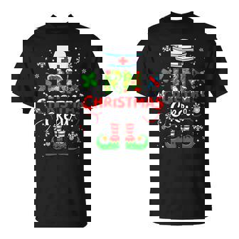 RN Christmas Crew Colorful Floral Costume Elf Nurse Job T-Shirt | Mazezy