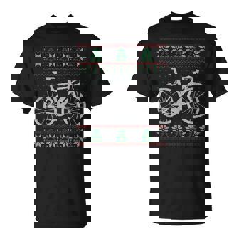 Road Bike Christmas Bicycle Ugly Sweater Cycling Cyclist Tank Top T-Shirt | Mazezy