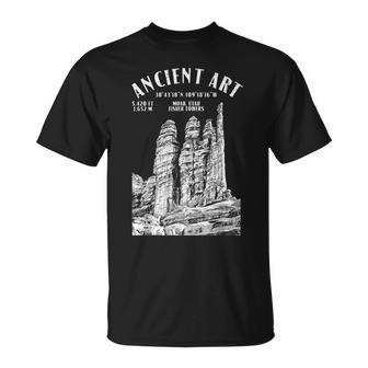 Rock Climbing Climber Ancient Art Fisher Towers Location T-Shirt | Mazezy