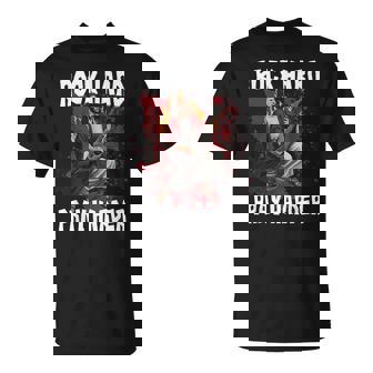 Rock Hard Pray Harder Jesus Guitar Christian Rock T-Shirt | Mazezy