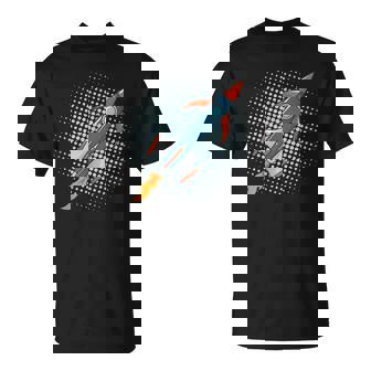 Rocket Comic Spacecraft Moon Space T-Shirt | Mazezy