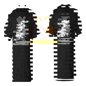 Running Goat Burger Cartoon T-Shirt | Mazezy