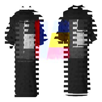 Russia Romania Half Flag Russian Romanian Heritage T-Shirt | Mazezy