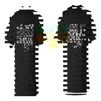 Rustic North Dakota Western State Tshirt T-Shirt | Mazezy