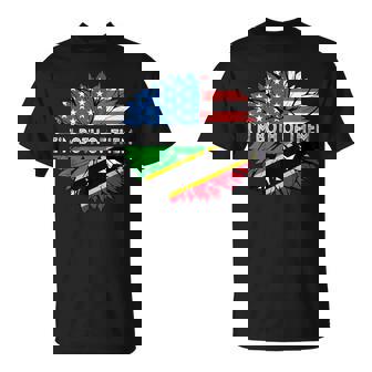 Saint Kitts And Nevis I'm Both Of Them Sunflower USA T-Shirt | Mazezy