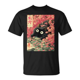 Sakurapring Fleurs De Cerisier Japonais Chat T-Shirt - Cadeauxyz